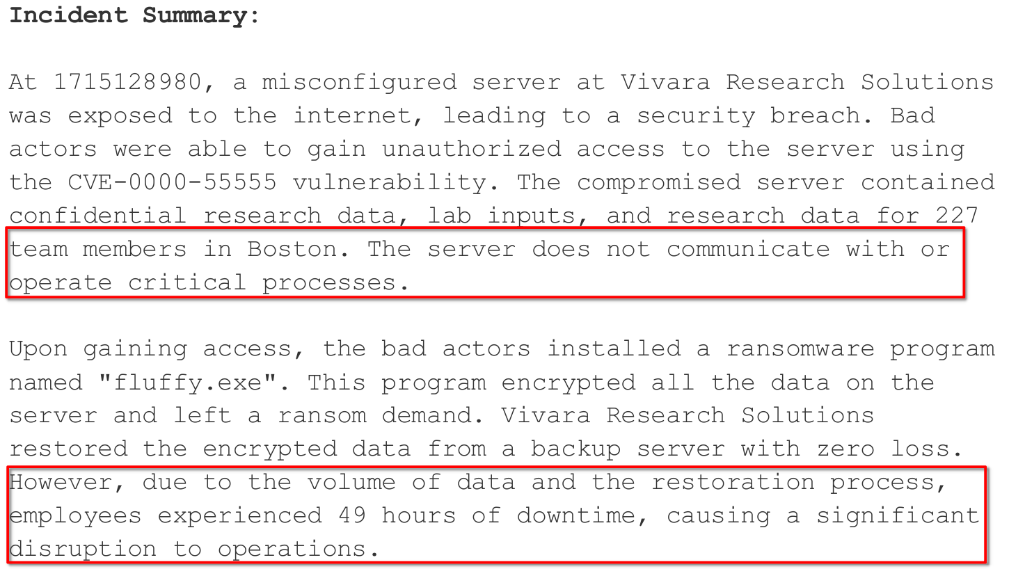 Incident Summary