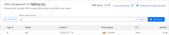 Cloudflare DNS Record